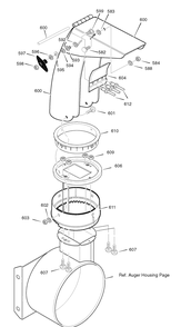 Discharge Chute Diagram and Parts List for 1695375-6271500X43 2007 Briggs and Stratton Snow Blower